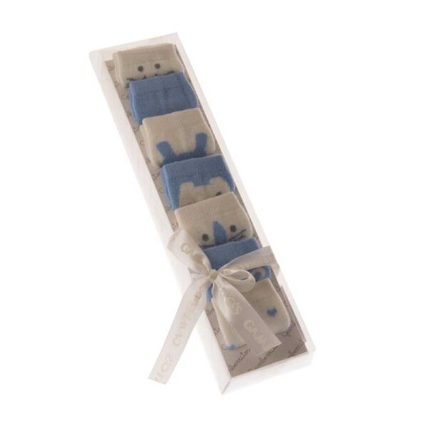 Juego de 7 calcetines de bebé azul
