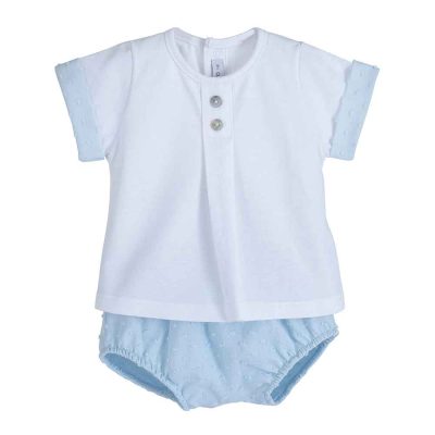 Conjunto pololo bering celeste de niño Calamaro Baby