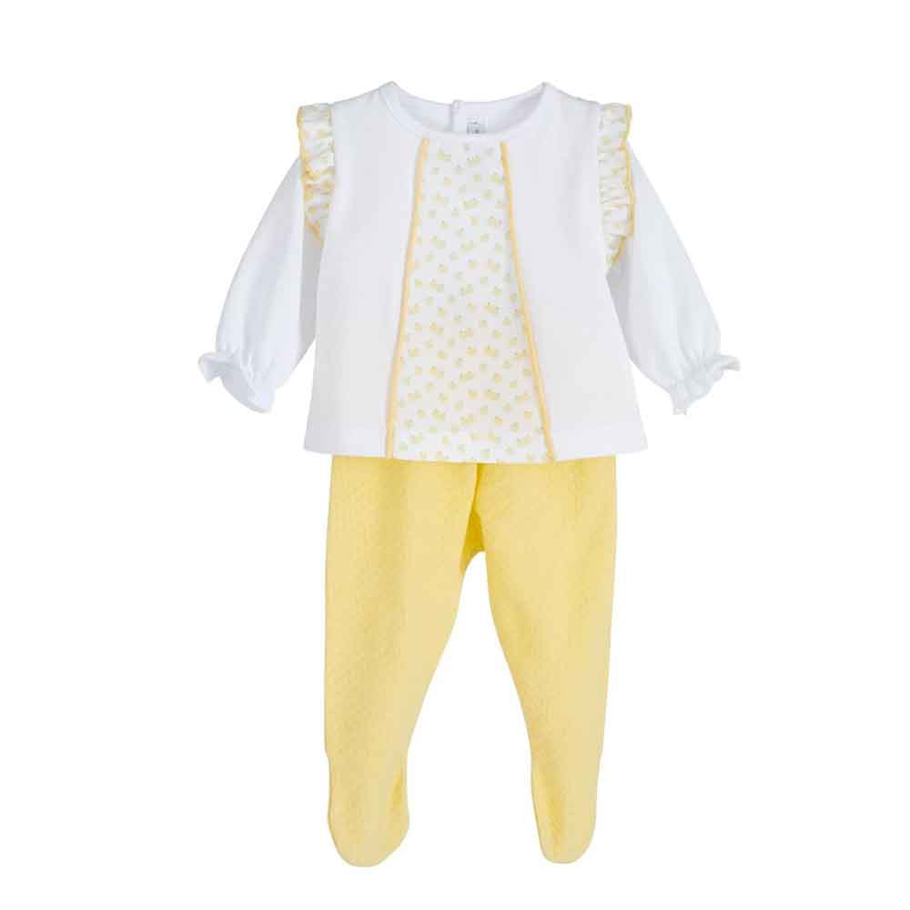 Conjunto polaina frisa para niña de Calamaro Baby