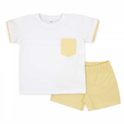 Conjunto camiseta y pantalón corto amarillo Rapife