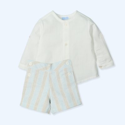 Camisa cuello mao voile flame y pantalon corto a rayas Rich Mac Ilusión