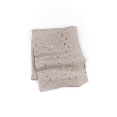 Manta Knitted de hilo natural en bambú y algodón orgánico Bamboom