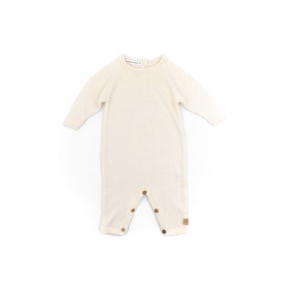 Mono Knitted de canalé blanco Bamboom