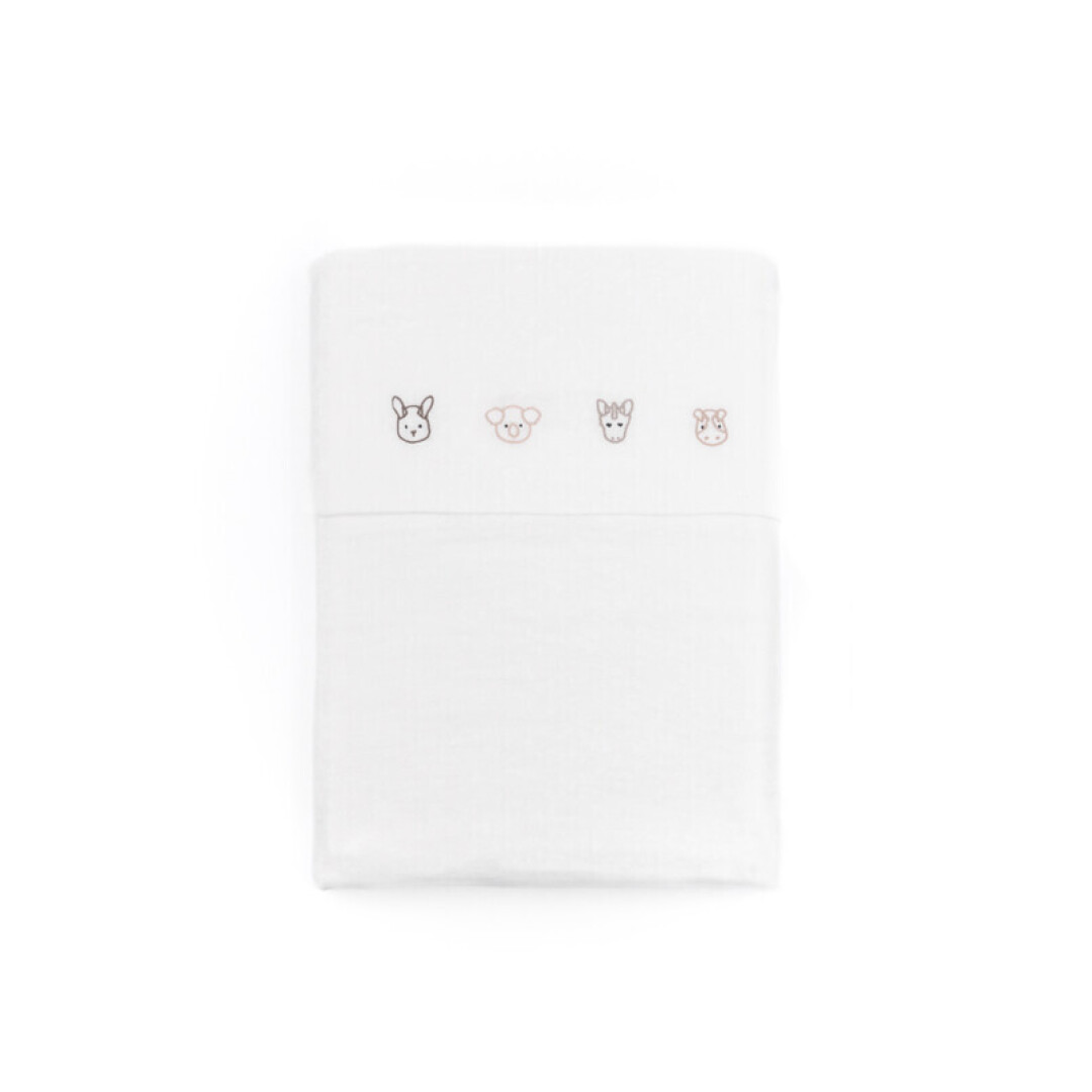 Sabana para minicuna y funda de almohada Bamboom Muselina