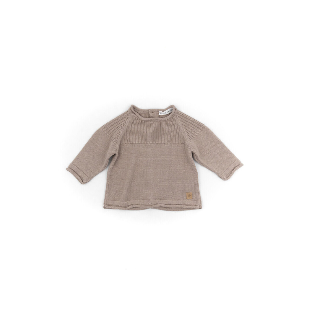 Jersey Knited Canale bambú Camel manga larga Bamboom