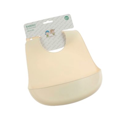 Babero de silicona beige Gamberritos 10980. Para bebé en Tienda Online Tana Martínez Puerto de Sagunto
