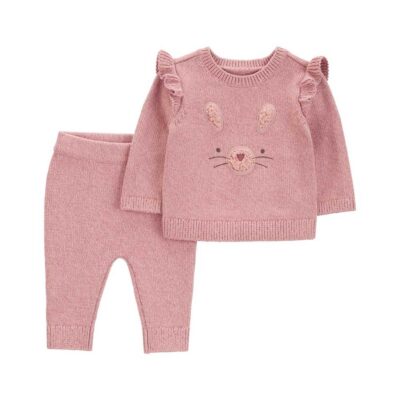 Conjunto 2 piezas de punto pantalón y camiseta diseño conejita Carter's