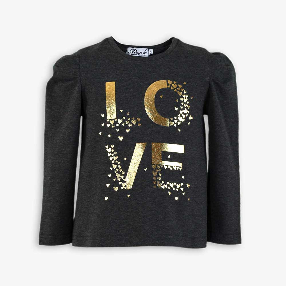 Camiseta Gris oscuro infantil para niña 3802482 Miranda Textil