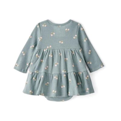Vestido body manga larga floral canalé waffle bebé niña Carter's