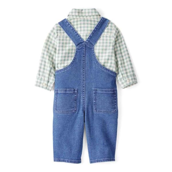 Conjunto 2 piezas camisa de cuadros y peto denim Carter's