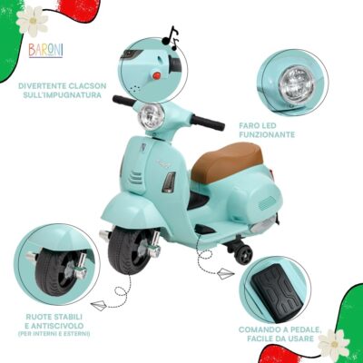 Scooter Eléctrico para Niños con Licencia Oficial Baroni Toys