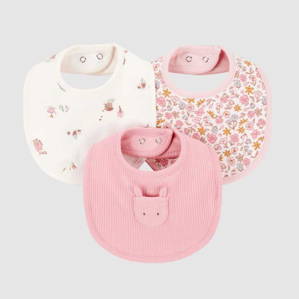 El Pack de tres baberos en algodón diseño conejita Carter's