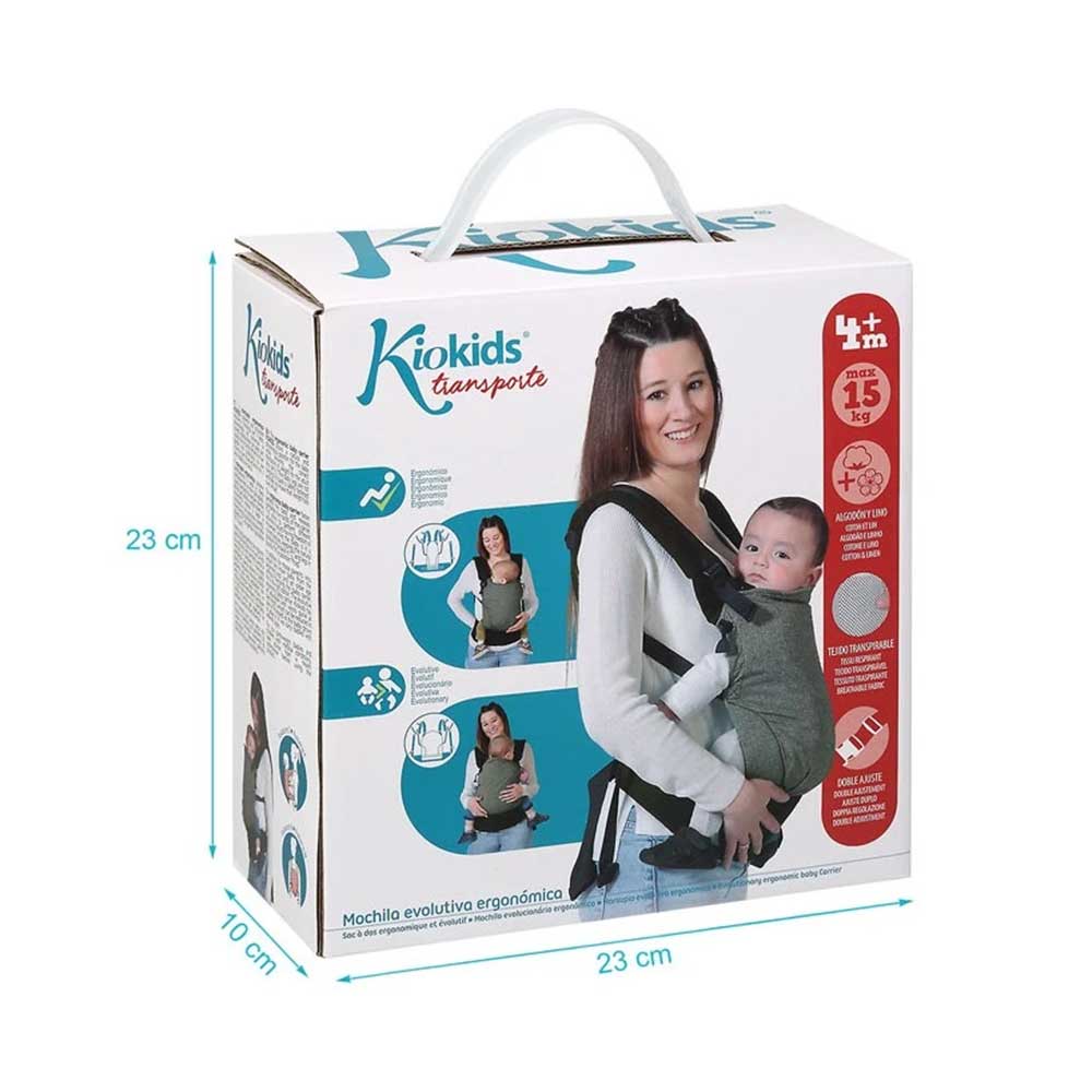 Porta-bebés ergonómico evolutivo verde Kiokids
