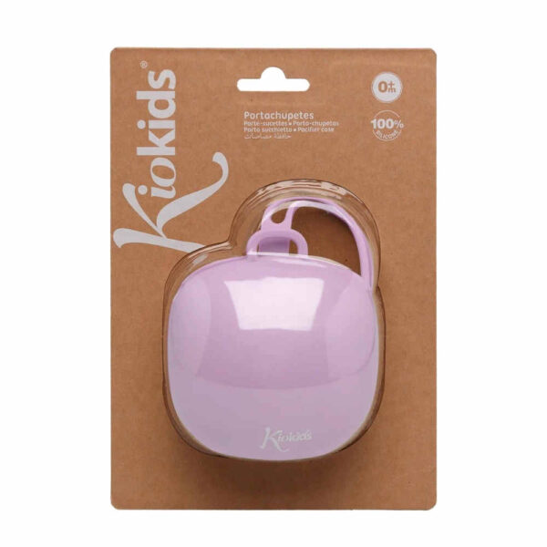 Portachupetes de silicona lavanda para bebé KioKids