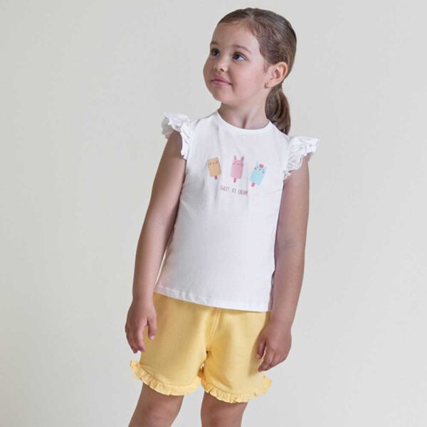 Conjunto bebé niña camiseta y shorts blanco 263074 Street Monkey