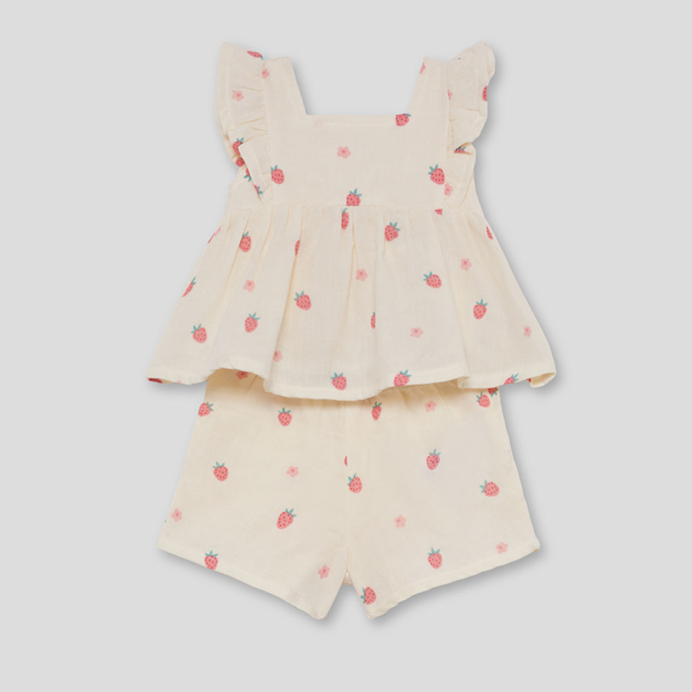 Conjunto niña crudo con fresas Street Monkey