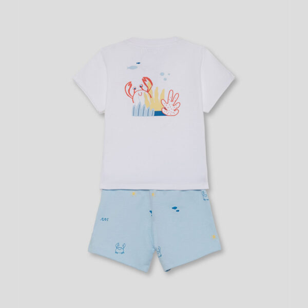 Conjunto camiseta y shorts bebé niño 264025 celeste Street Monkey