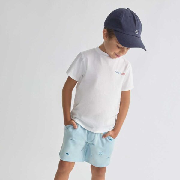 Conjunto camiseta y shorts bebé niño 264025 celeste Street Monkey