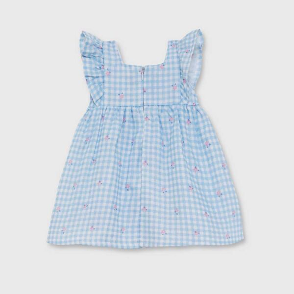 Vestido bebé niña vichy celeste con volantes 263020 Street Monkey